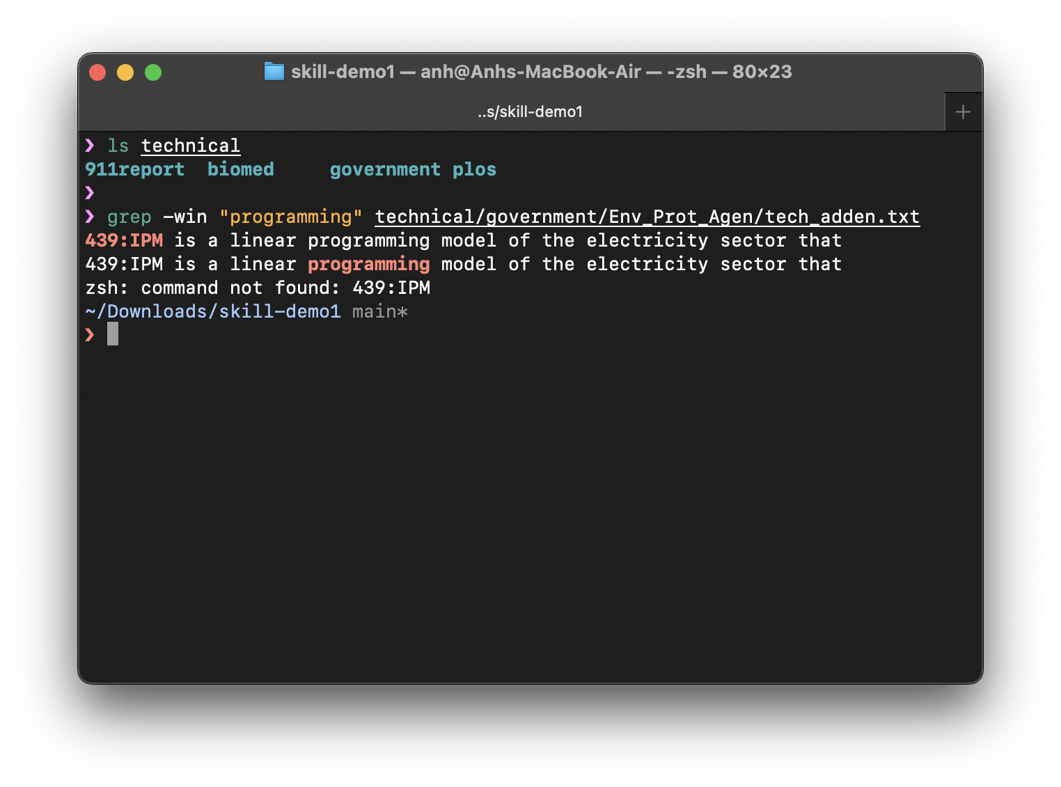 Print the line number of each line in a file that contains the word programming in one file